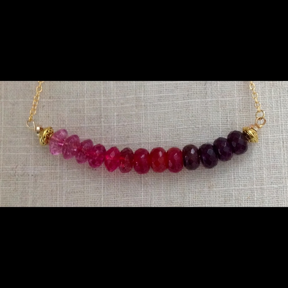 Tourmaline Ombré Gemstone Necklace